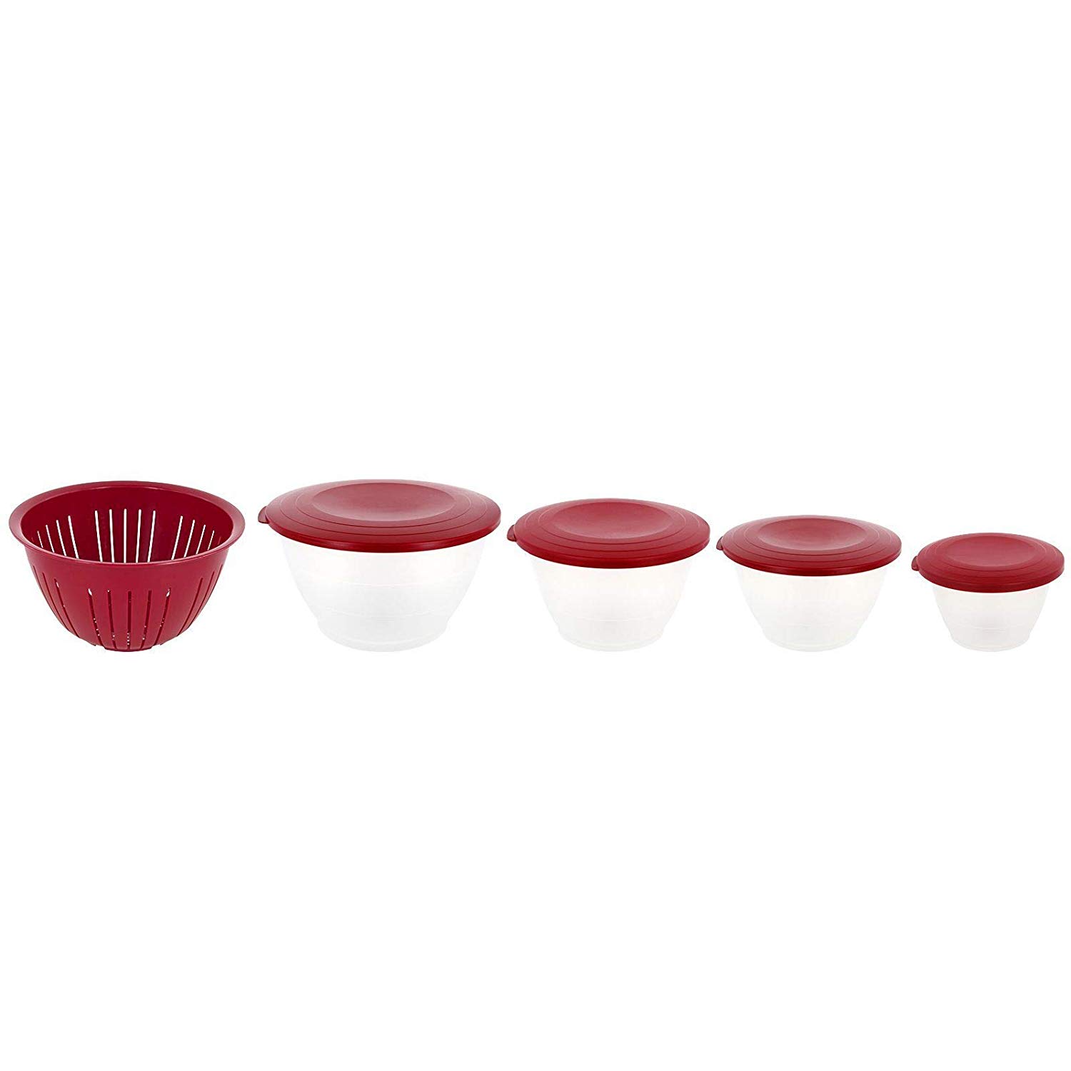 Westmark Bowl Set, 4 bowls with lids + 1 strainer, 9 pieces, Volume: 0.6/1.3/2.5/4.4 Litres, Plastic, BPA-free, Olympia - Image 2