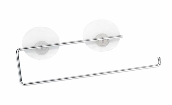 WENKO Static-Loc Kitchen roll Holder-Fixing Without Drilling, Chrome plated metal, Silver Shiny, 30 x 8.5 x 0.1 cm - Image 4