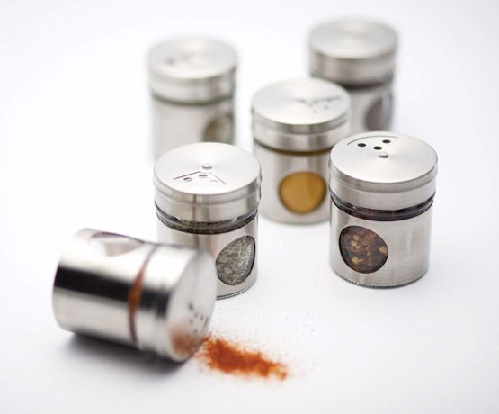 KitchenCraft Home Made Herb and Spice Rack Organiser with Jars, Gift Boxed, Chrome/Glass, 13 Pieces - Image 4