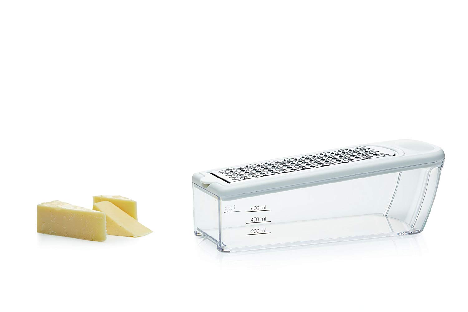 KitchenCraft Cheese Grater with Container, Gift Boxed, Plastic/Stainless Steel, 23 x 8 x 6 cm, Transparent - Image 2