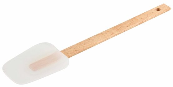 Fackelmann Spatula 32cm of Beech/Silicone, Beige/Transparent, 32 x 7.8 x 1.5 cm - Image 2