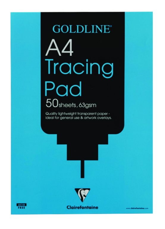 Clairefontaine Goldline Popular Tracing pad, A4, 63gsm, 50 sheets