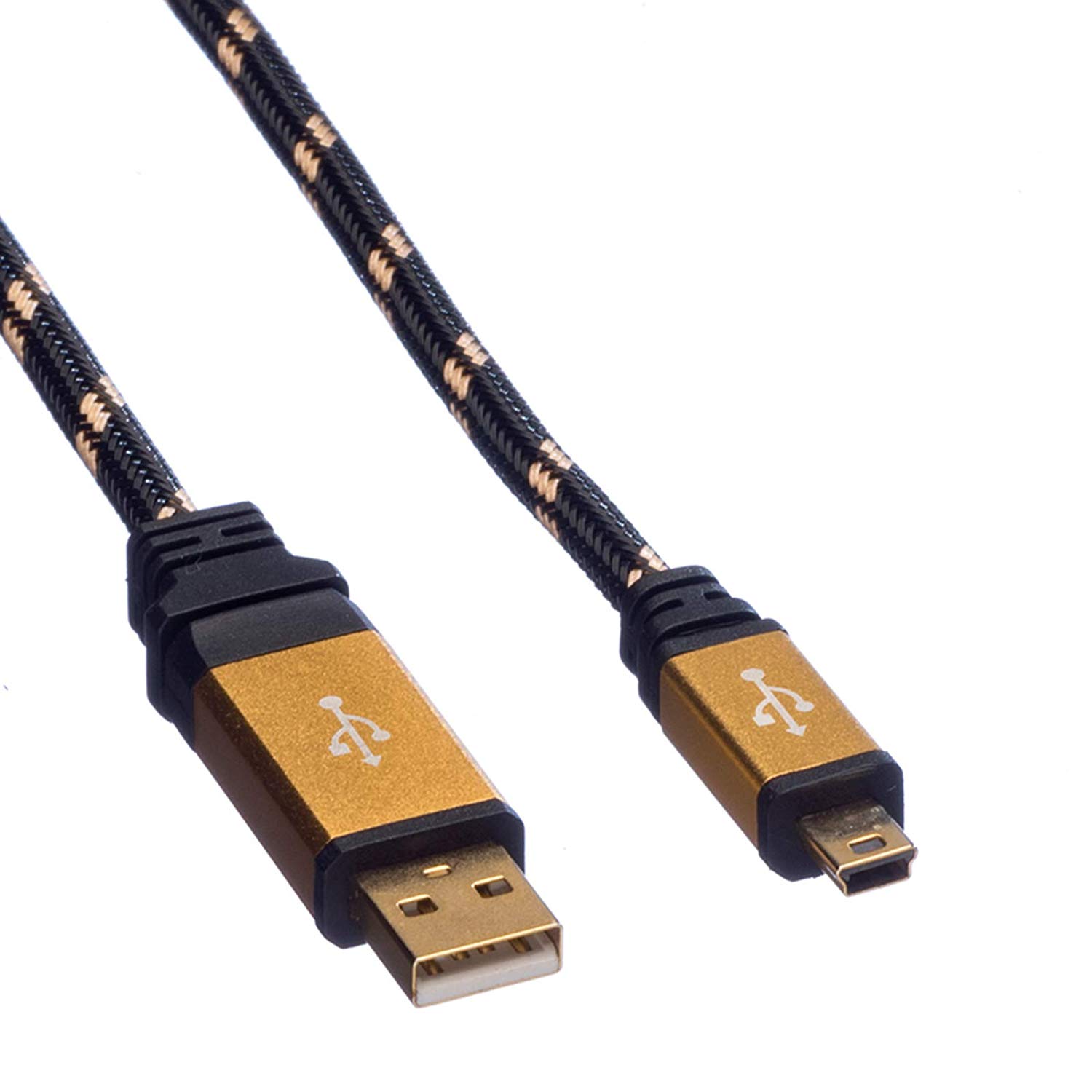 ROLINE Gold Type A Mini USB 2.0 Cable 5-Pin 3 m, Black, Gold, 3m - Image 3