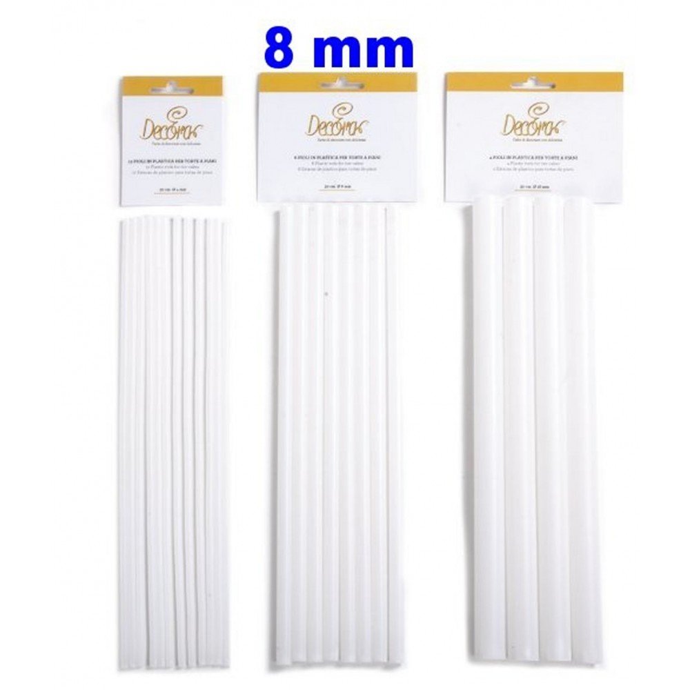 DECORA 9260156 8ER-Pack PIE SUPPORTS IN PP NEUTRAL diameter 8 MM X 30 cm, Plastic, Transparent, White, 8 pieces - diameter 0,8 X 30 CM - Image 3