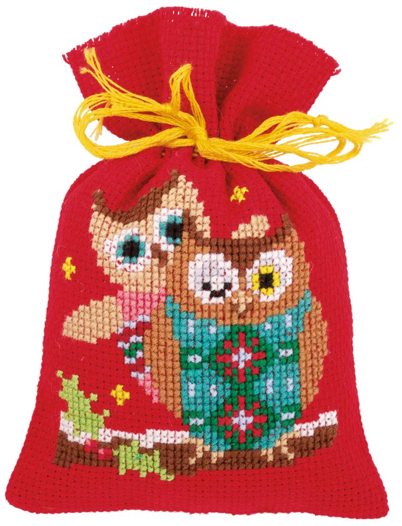 Vervaco Counted Cross Stitch Kit: Pot-Pourri Bag: Christmas Owls: Set of 3, Acrylic, NA, 8 x 12cm, N\a - Image 4