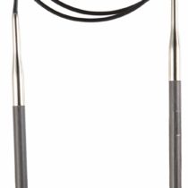 KnitPro 60 cm x 2 mm Karbonz Fixed Circular Needles, Black and Silver