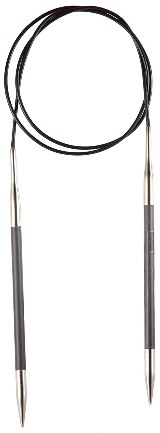 KnitPro Karbonz Fixed Circular Needles 24" (60cm), Black, 2.00 mm