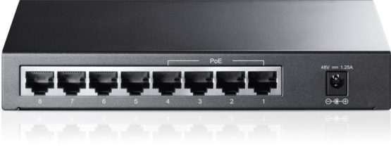 TP-Link TL-SF1008P 8-Port Fast Ethernet PoE Switch with 4 PoE + ports (66 watts, shielded RJ-45 ports, 250m transmission coverage in extend mode, plug-and-play installation, fanless) Black, v6.0 - Image 3