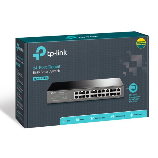 TP-Link TL-SG1024DE 24-Port Desktop Gigabit Easy-Smart Ethernet Switch, Steel Case, 13 Inch Rack-Mount , Black - Image 4