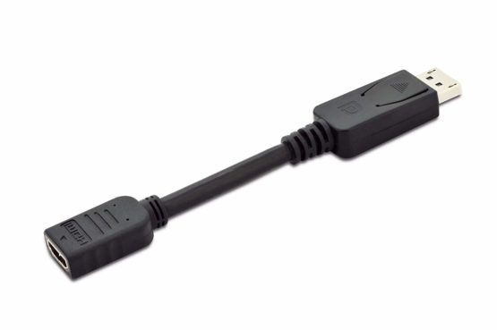Digitus AK-340400-001-S 0.15m DP Male to HDMI Type A Female DisplayPort Adapter Cable - Black - Image 3