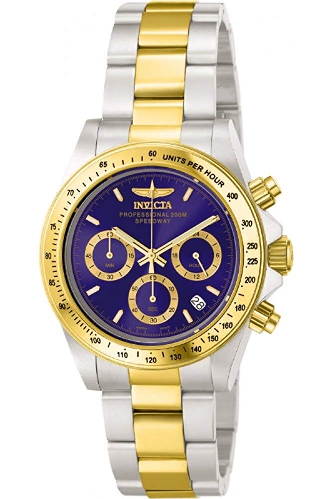 Invicta Speedway 3644 Men's Watch - Waterproof - Analogue - Quartz Movement - stainless steel with blue dial