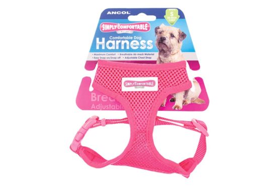 Ancol Viva Lightweight Breathable Comfort Mesh Dog Harness Pink Size Small (Fits Girth 34-45 cm)