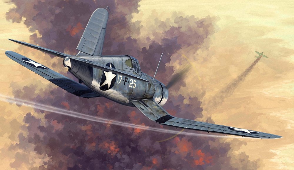Hobbyboss 1:48 Scale F4U-1 Corsair Early Version Model Kit (Grey), Medium