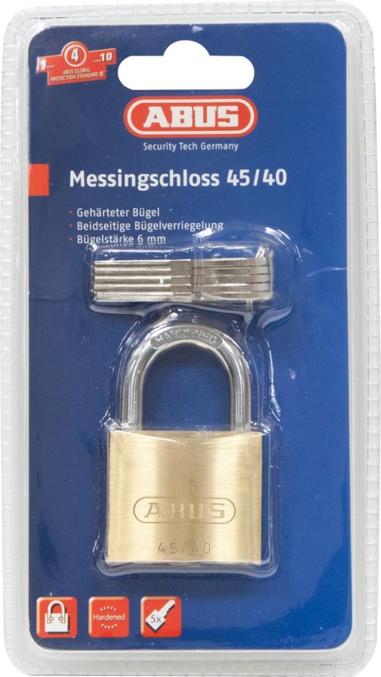 ABUS 200755 Padlock Type 45/40 Brass 5 Keys - Image 3