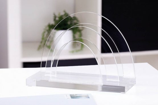 WEDO Cristallic 603016 Acrylic Letter Stand with 2 Compartments Clear - Image 2