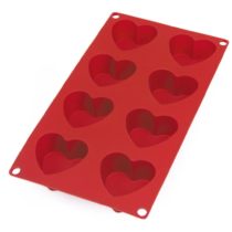 Lékué 8 Cavity Gourmet Heart Mould, Red