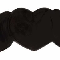 Caravan Black French Automatic Barrette in 3 Heart Design