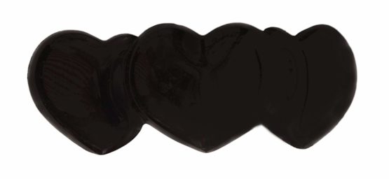 Caravan Black French Automatic Barrette in 3 Heart Design