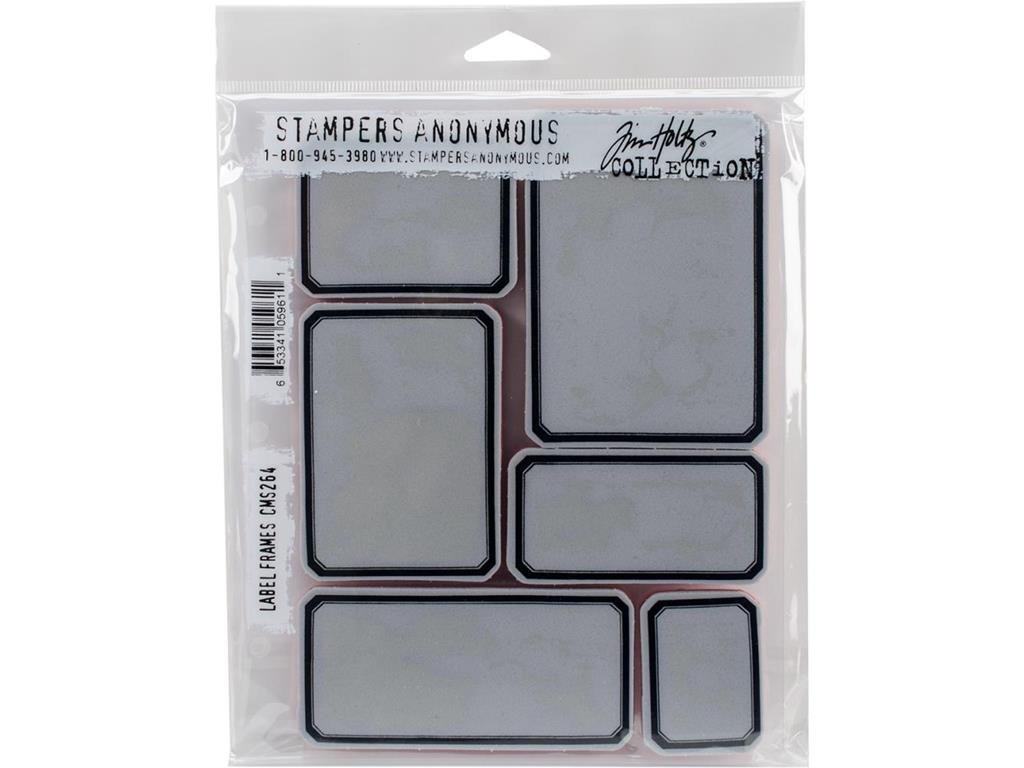 Stampers Anonymous Tim Holtz Cling Stamps 7-Inch x 8.5-Inch-Label Frames, Multicoloured, 0.63x19.05x24.51 cm