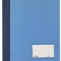 Durable DURALUX A4 Document Folder Blue | Made From High Quality PVC | Extra Wide for Filing Punched Pockets | Pack of 25