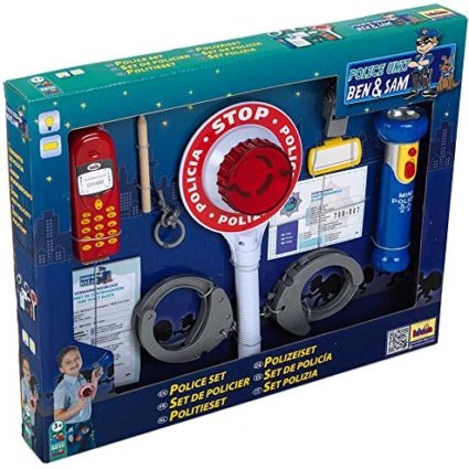Theo Klein 8850 Police Set I Consists of 10 Parts I Includes Battery-Powered Torch and Police Signalling Disc with Light I Toy for Children Aged 3 Years and Up
