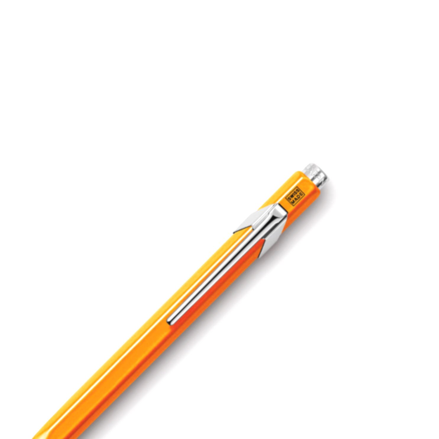 Caran d'Ache 849 Metal Range Ball Pen Fluo - Orange,1 Count (Pack of 1), Orange,Blue - Image 2