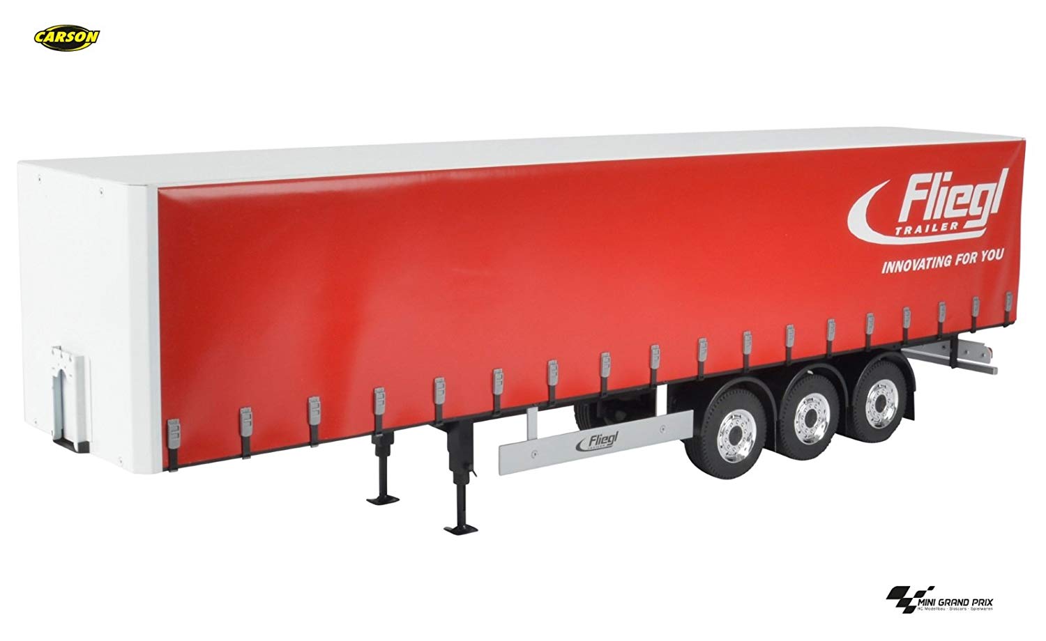 Carson 500907235-1:14 3-Axis Fliegl Megarunner Tarpaulin (Red), RC Truck Accessories, Trailer, Scale 1:14, Tuning Parts