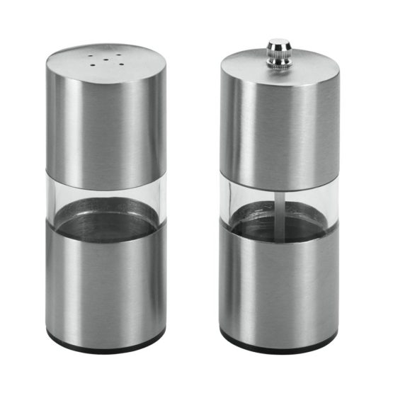 Metaltex Salt Shaker and Pepper Mill Set, Silver - Image 2