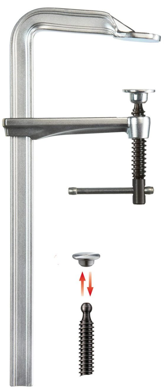 Bessey GZ30K All- Steel Table Clamp, Grey/Red, 300/140 mm - Image 2