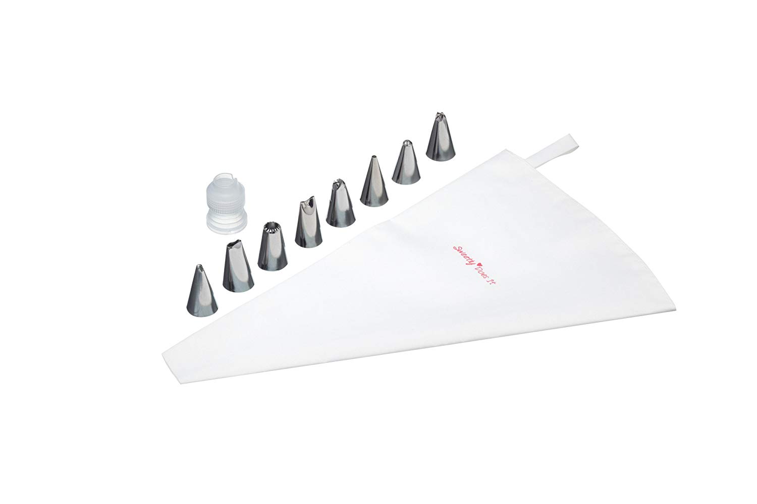 KitchenCraft Sweetly Does It Beginners Cake Decorating Piping Set including Icing Bag and Nozzles, 8 Pieces