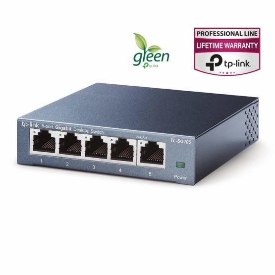 TP-Link TL-SG105 5-Port Gigabit Ethernet Switch, Desktop/Wall-Mount, Steel Case - Image 3