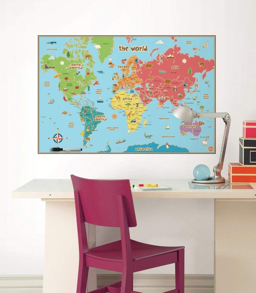 Wallpops Self Adhesive Kids World Map, full color - Image 2