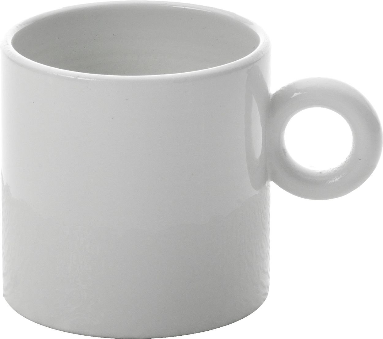 Alessi Dressed Porcelain Mocha Cup with Relief Decoration, White, 5.5 cm