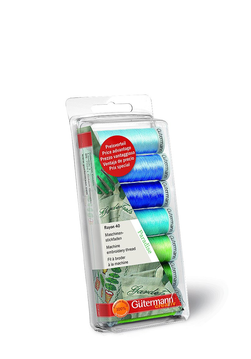 Gutermann Thread Set: Machine Embroidery Rayon 40-Paradise, 200m
