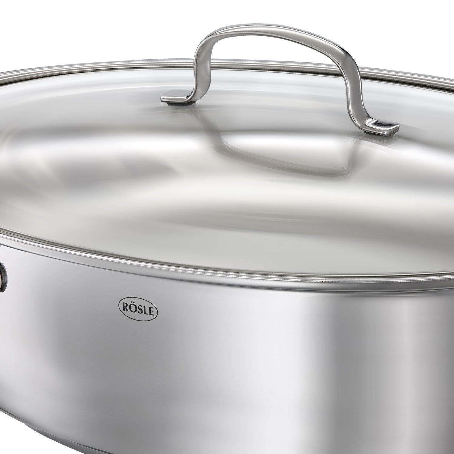 Rösle Oval Roaster Elegance with Glass Lid, Stainless Steel, 41 x 28.5 x 19 cm - Image 4