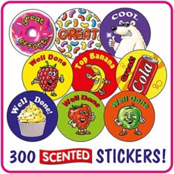 450 Mixed Scented Motivational Childrens Pupils School Teachers Reward Stickers Value Pack 37mm Primary Teaching Services