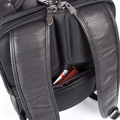 Falcon 10.1 inch & 15.6 Inch Colombian Leather Backpack for Tablet/Laptop, Padded Straps and Back Panel - Image 4