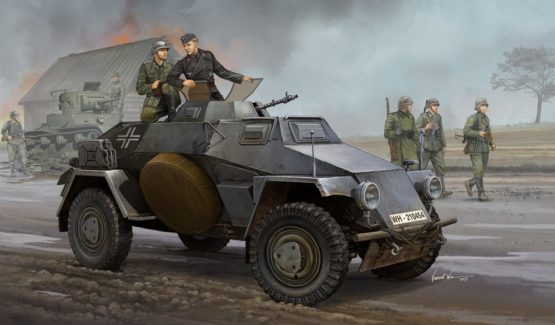 Hobbyboss 1:35 Scale German SdKfz221 Leichter Panzerspahwagen 3rd Series Model Kit (Grey)