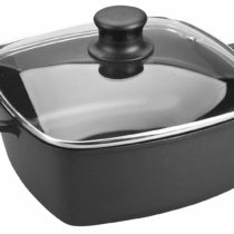 Lacor - 25829 - Square Stewing Pot - Cast Aluminium with Glass Lid - 28 x 28 cm