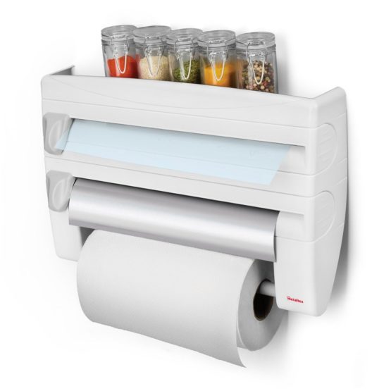 Metaltex 254410 Roll-n-Roll 4-In-1 Kitchen Roll Holder Dispenser, White , 39 x 10 x 25 cm. - Image 2