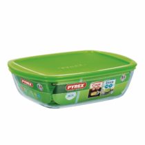 Pyrex Cook & Store Glass rectangular Dish high resistance with lid 28x20x8 cm