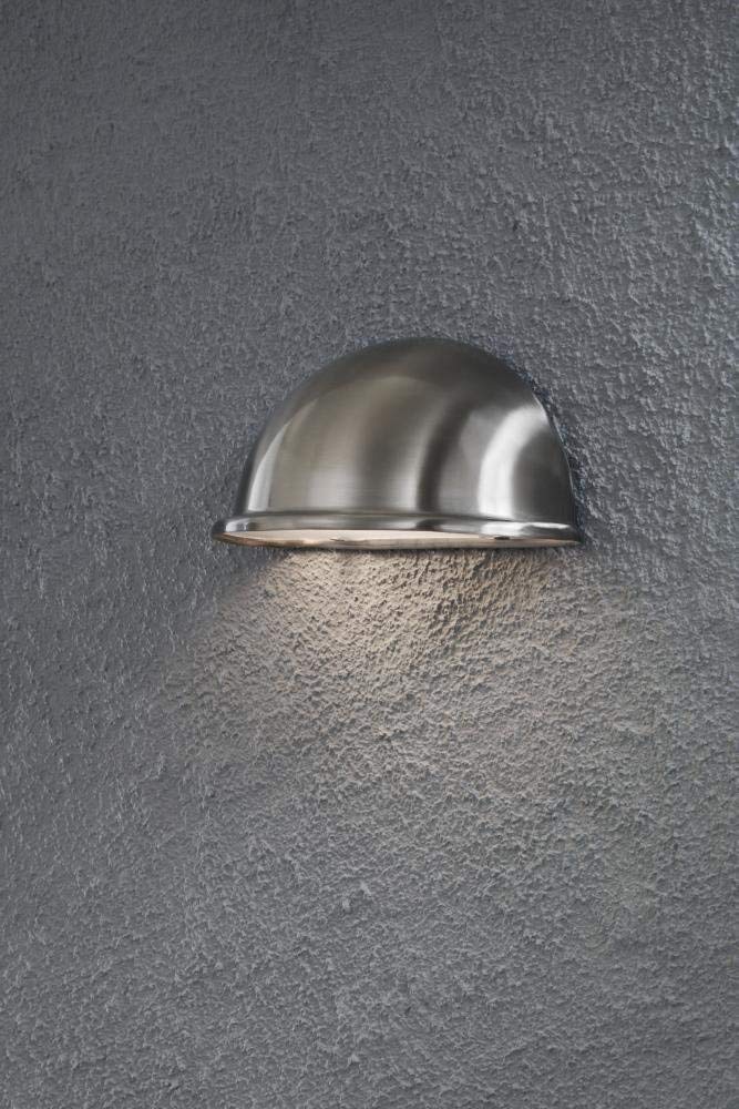 Konstsmide Outdoor Wall Lights Mains Powered/Torino Small Down Modern Bulkhead Marker/1 x 25 W E14 Max Lamp/Frosted-Opal/Aluminium/IP23/Outside Light Stainless Steel - Image 2