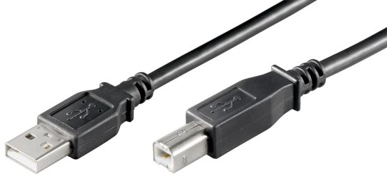 ewent USB 2.0 Cable Type a Male to B Male Cable Dual Shielding AWG 28 Copper Instalment of Transfer Upto 480Mbit, 5 M, Black