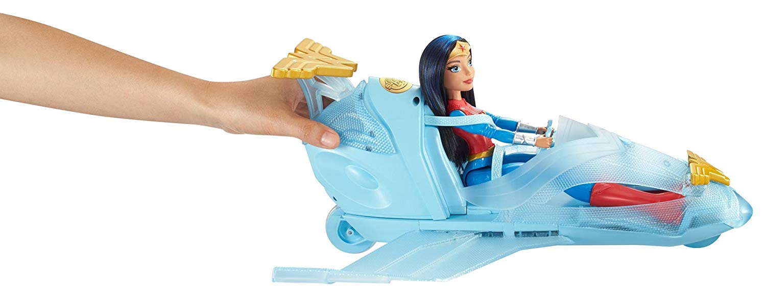 Mattel DC Comics DYN05 Super Hero Girls Wonder Woman and Invisible Jet Dolls, 19.0 inches tall - Image 2