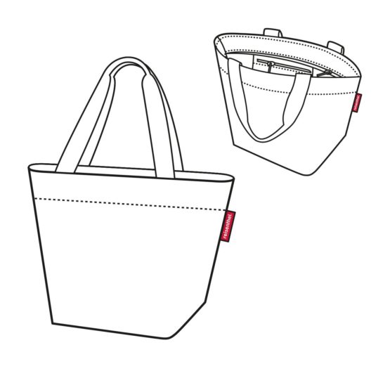 Reisenthel shopper XS Canvas & Beach Tote Bag, 31 cm, 4 liters, Brown (Diamonds Mocha) - Image 3