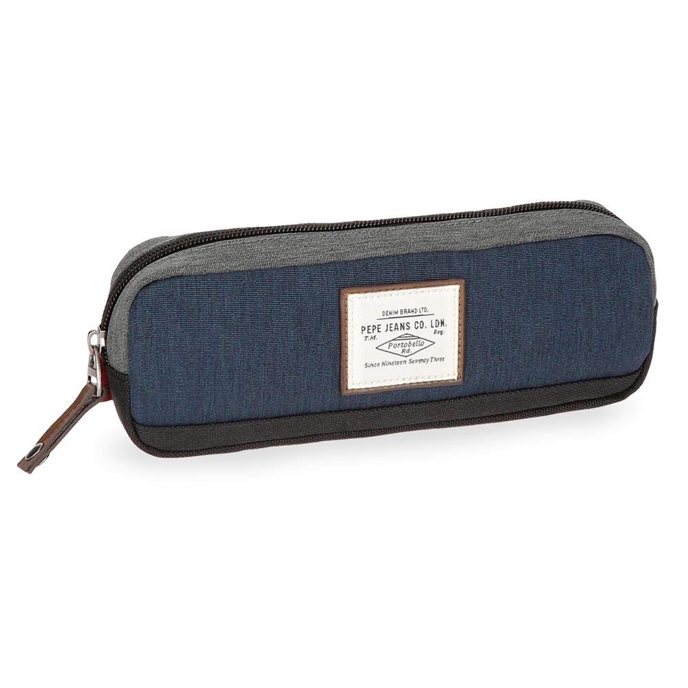 Pepe Jeans Roy Pencil Case Blue 22x7x3 cms Polyester, 22 cm