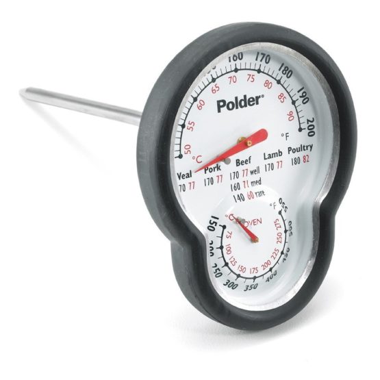 Polder Dual Sensor In-Oven Thermometer, Black