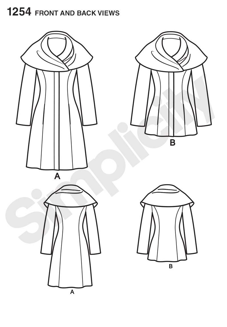 Simplicity 1254Women's Leanne Marshall Easy Lined Coat or Jacket, White, D5 (4-6-8-10-12) - Image 4