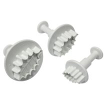 PME HL544 Veined Holly Leaf Plunger Cutters Small, Medium, Large Sizes, Set of 3 White