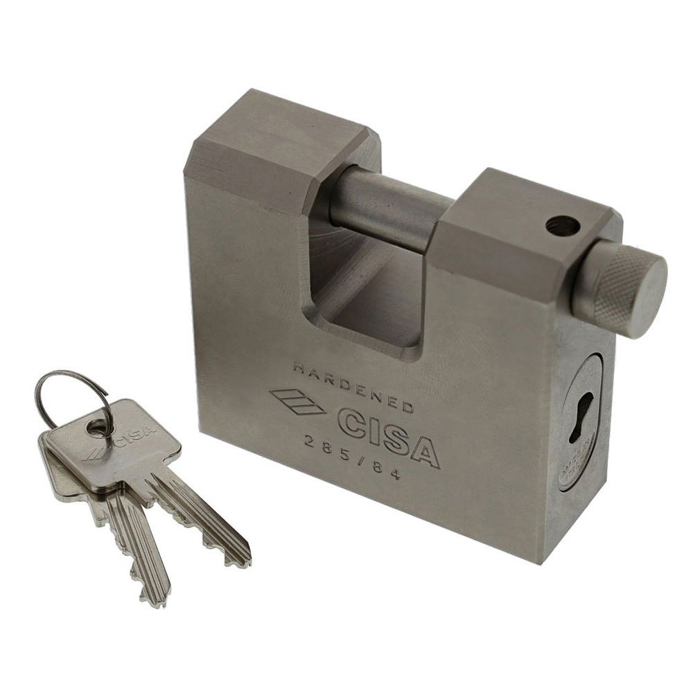 Cisa 2654084 Padlocks for Shutters Item 28550, Steel, Grey, 84 mm